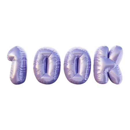 100 K Balloon  3D Illustration