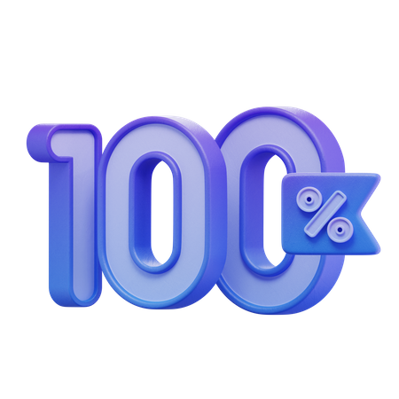 100 Percent  3D Icon