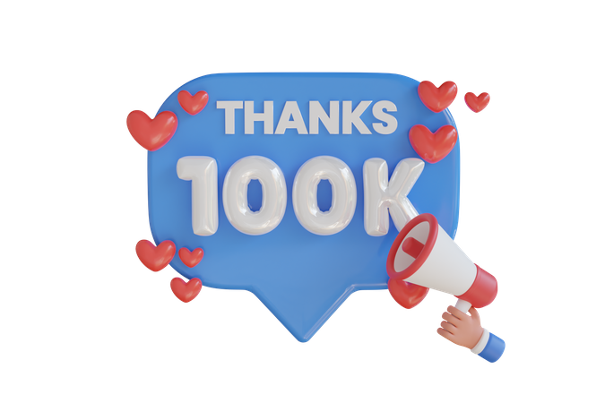 100k  3D Icon