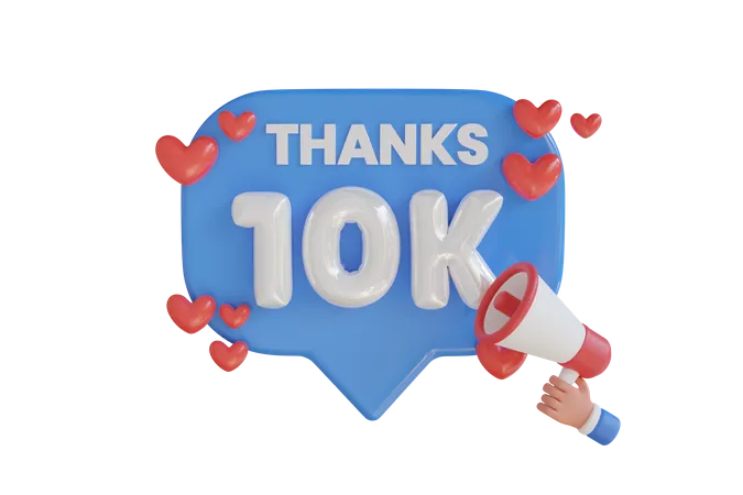 10k  3D Icon