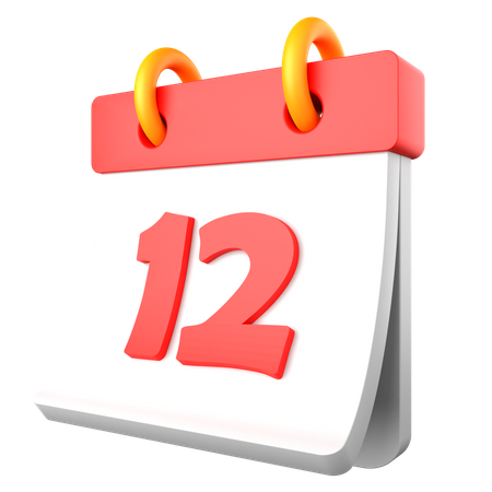 12 date  3D Icon