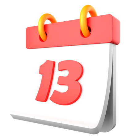 13 date  3D Icon