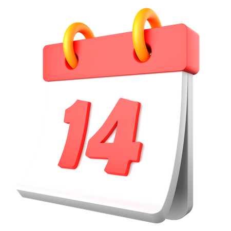 14 date  3D Icon