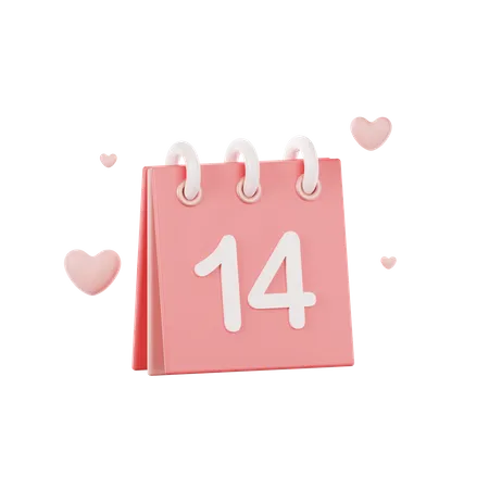 14 February  3D Icon