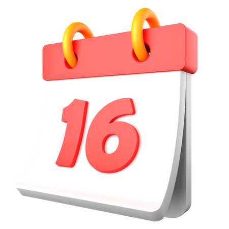 16 date  3D Icon