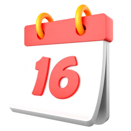 16 date  3D Icon