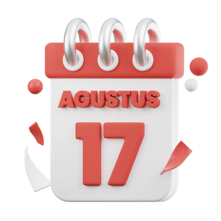 Calendrier du 17 août  3D Icon