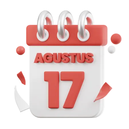 Calendrier du 17 août  3D Icon