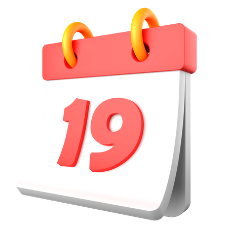 19 date  3D Icon