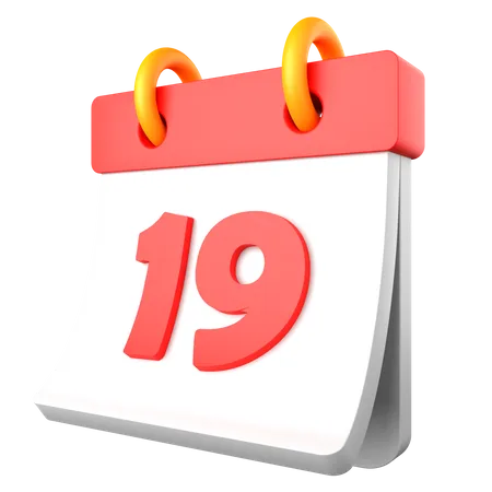 19 date  3D Icon