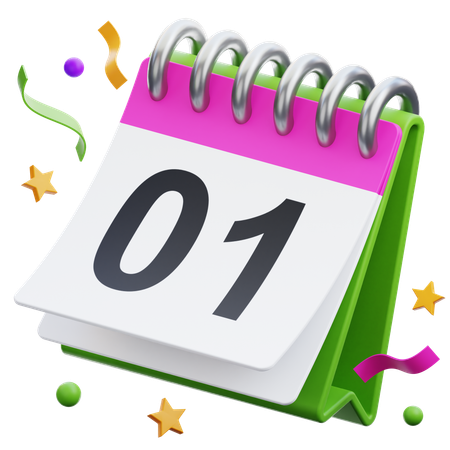 1st Calendar  3D Icon