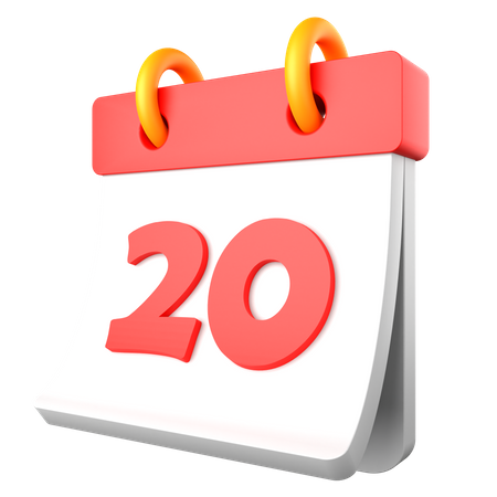 20 date  3D Icon