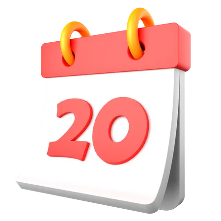 20 date  3D Icon