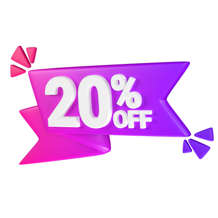 20% Discount Tag  3D Icon