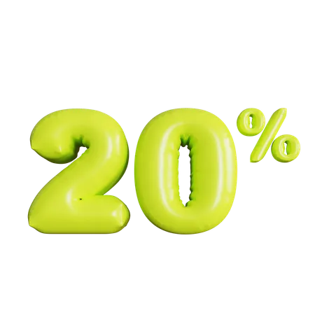 20 Percent Discount  3D Icon