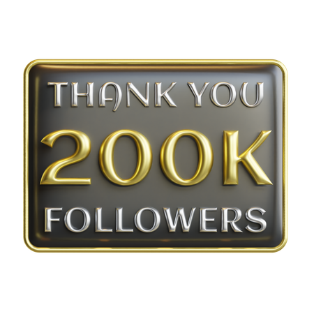 200 K Followers  3D Icon