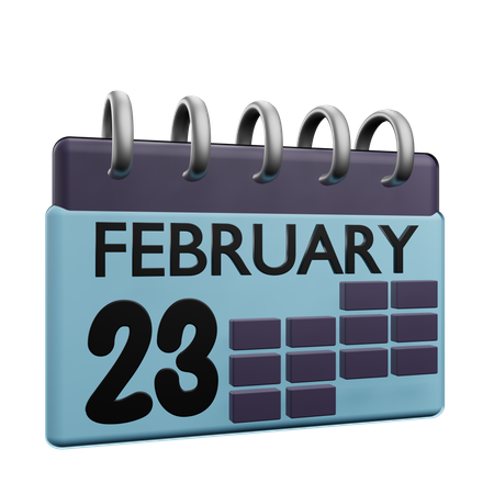 23 February Calender  3D Icon