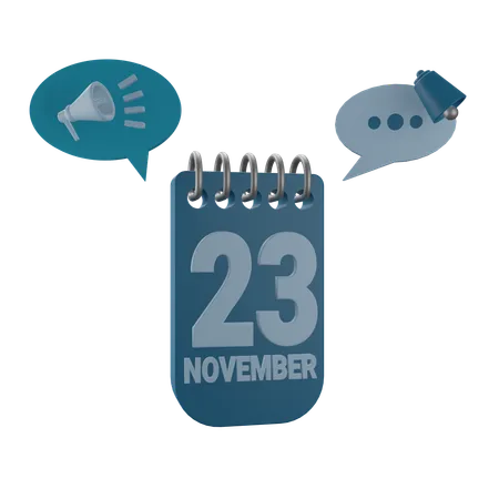 23 November  3D Icon