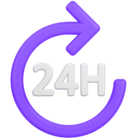 24 H Service  3D Icon