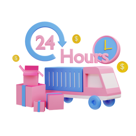 24 hours delivery  3D Illustration