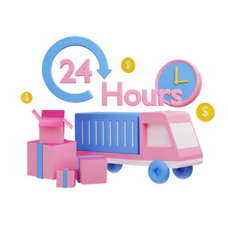 24 hours delivery  3D Illustration