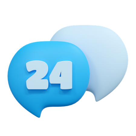 24 hours message  3D Icon