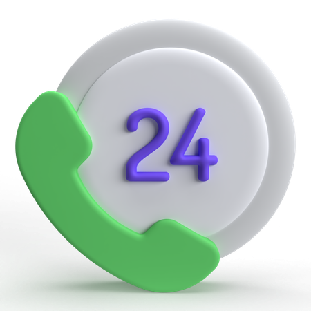 24 Hours Service  3D Icon