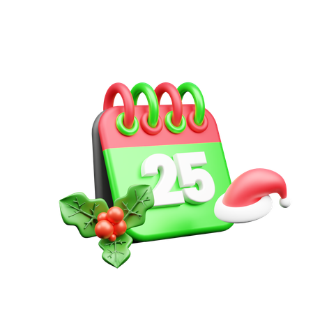 25 December  3D Icon