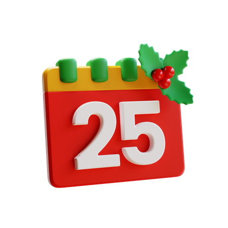 25 December  3D Icon