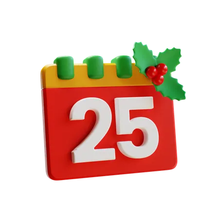 25 December  3D Icon