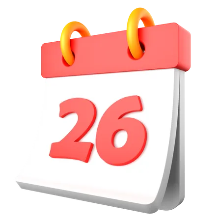 26 date  3D Icon