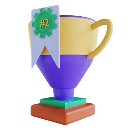 2nd Position Award  3D Icon