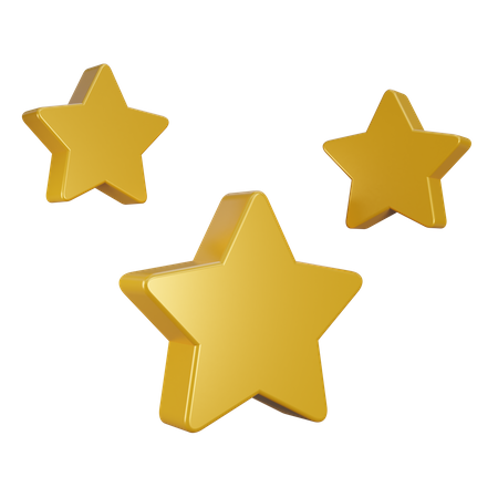 3 estrellas  3D Icon