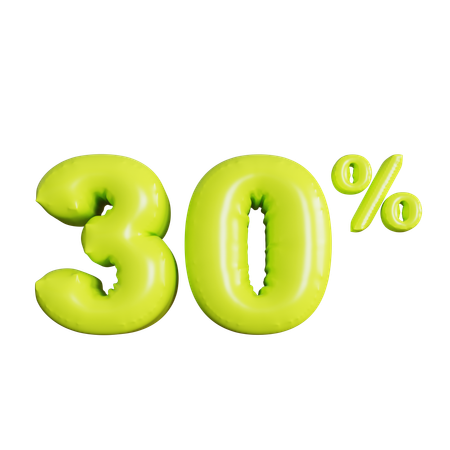 30 Percent Discount  3D Icon