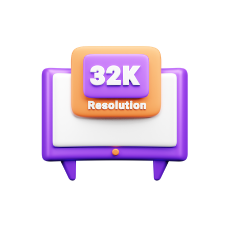 32 K Resolution  3D Icon