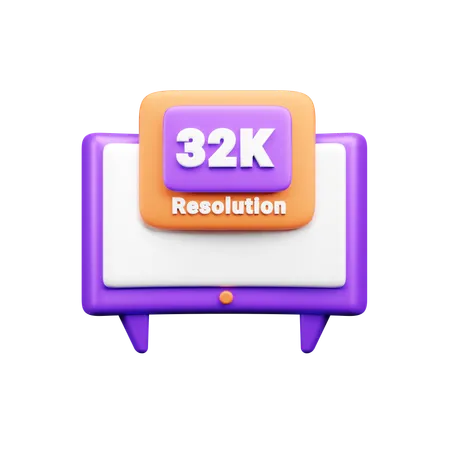 32 K Resolution  3D Icon