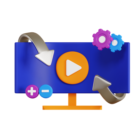 360 Video  3D Icon