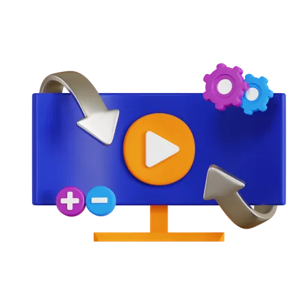 360 Video  3D Icon