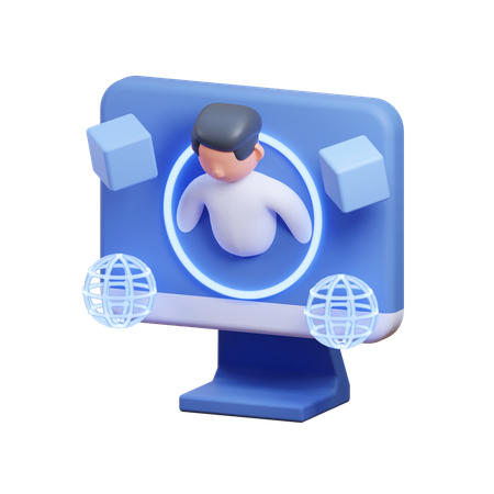 3Dコンピューター  3D Icon