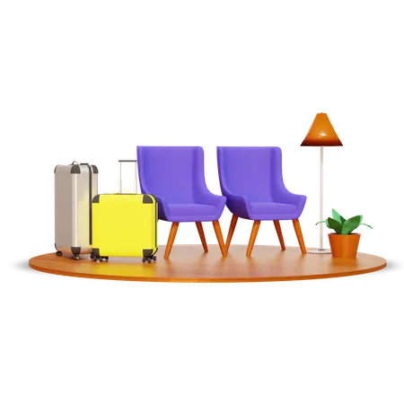 3d summer vacation icon  3D Illustration