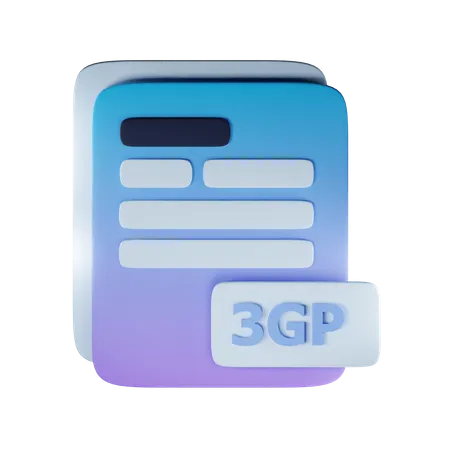 3gp file extension  3D Icon