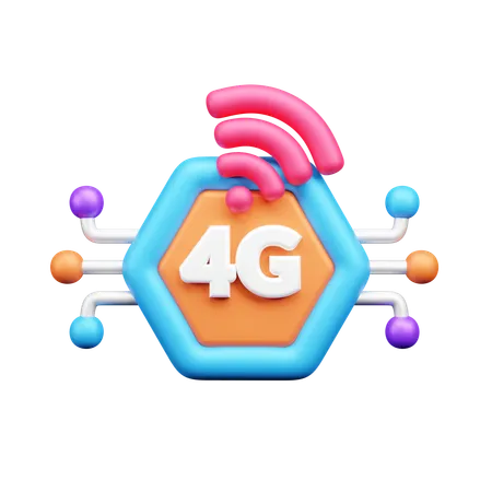 4 G Network  3D Icon