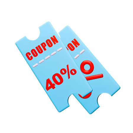 Cupom de desconto de 40%  3D Icon