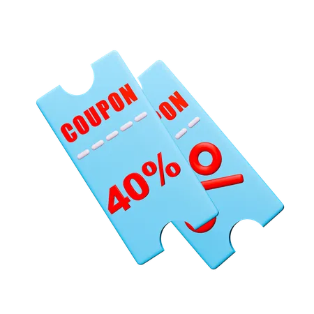 40% Discount Coupon  3D Icon