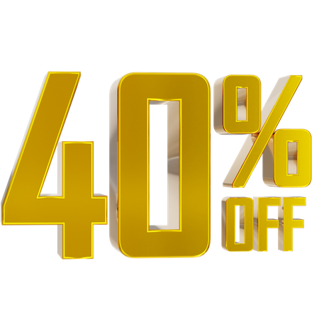 40 percent discount  3D Icon