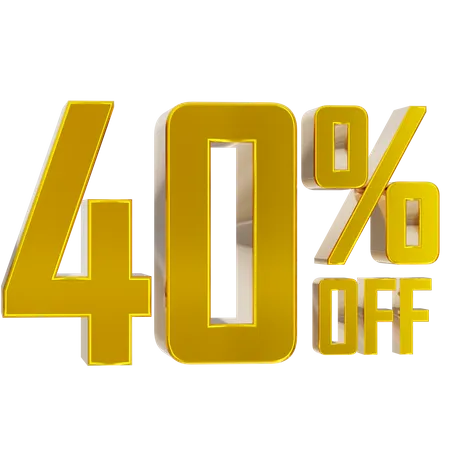 40 percent discount  3D Icon