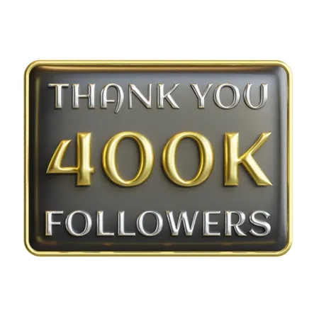 400 K Followers  3D Icon