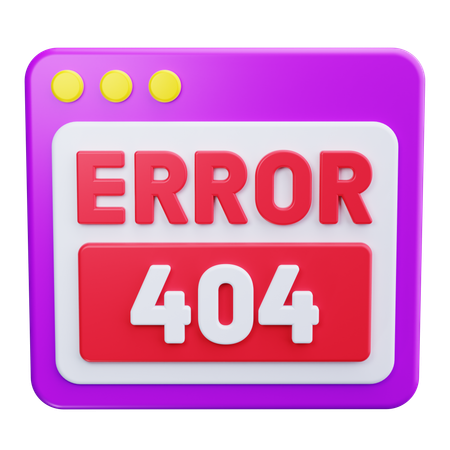 404 エラー  3D Icon