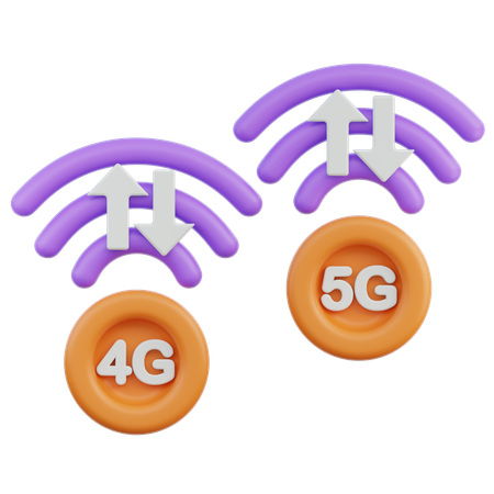 4G 5G  3D Icon