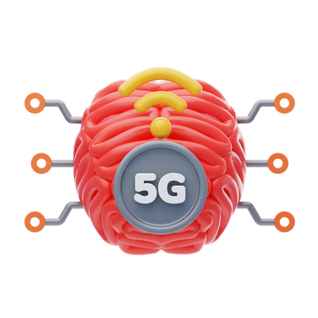 5G y IA  3D Icon